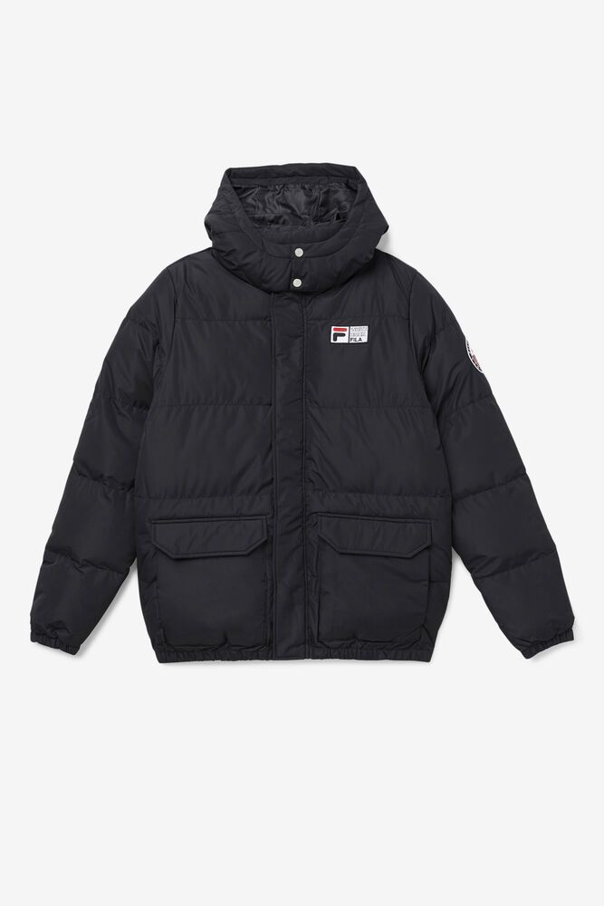 Fila Miesten Takki Otler Puffer Mustat - TZCQ-84607